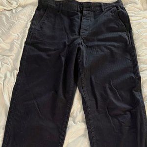 Wallace & Barnes J.Crew Men's carpenter style pants 31/32 dark blue/stripe